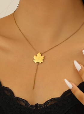 跨境花朵流苏吊坠时尚轻奢项链