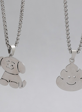 不锈钢搞怪点赞卡通动物项链