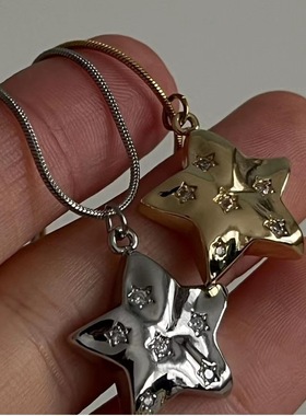 妙雅合金蛇骨链风可爱点钻星项链