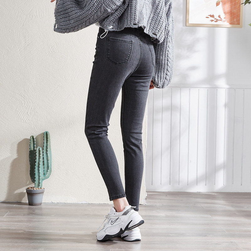 唐狮2021秋冬新款女牛仔潮流裤子 唐狮牛仔裤