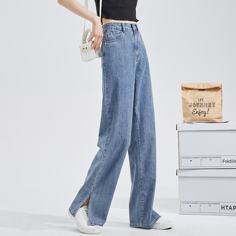 唐狮2022夏季新款阔腿冰氧吧牛仔裤 唐狮牛仔裤