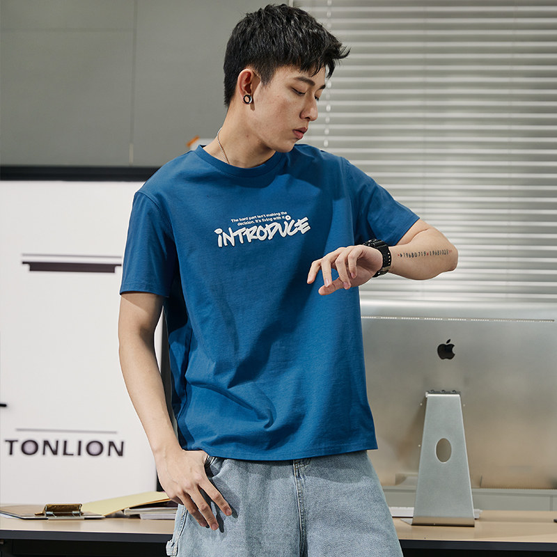 唐狮短袖2021夏装新款韩版宽松t恤 唐狮喜之乐T恤