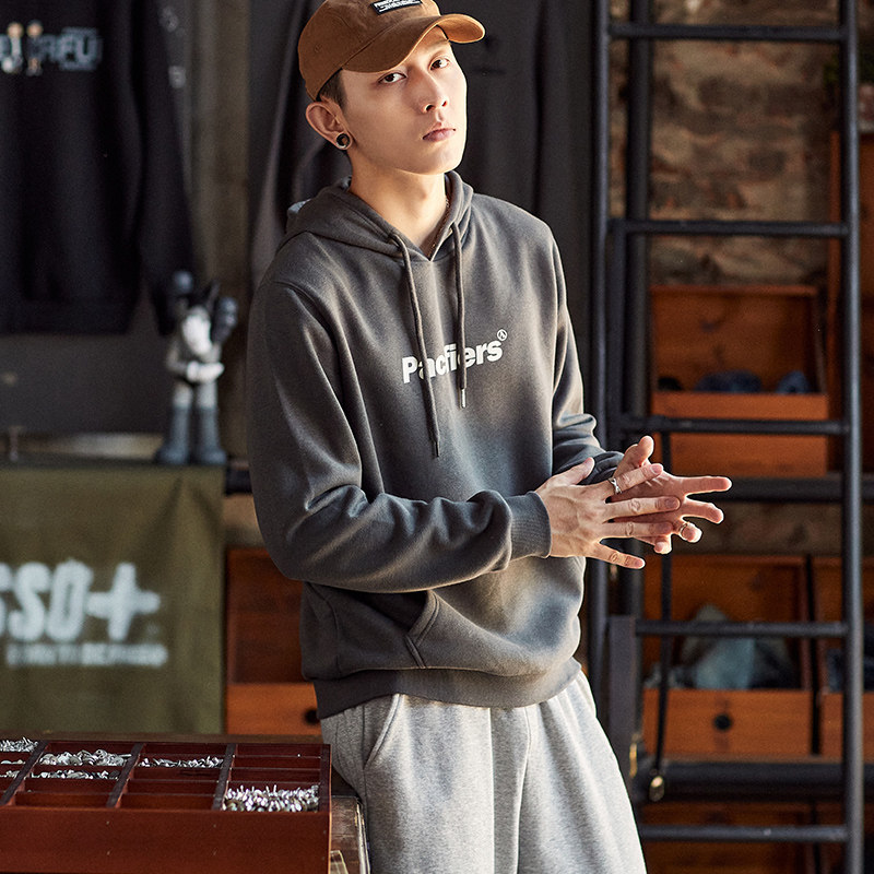 唐狮男士2021秋季新款连帽宽松卫衣 唐狮喜之乐卫衣