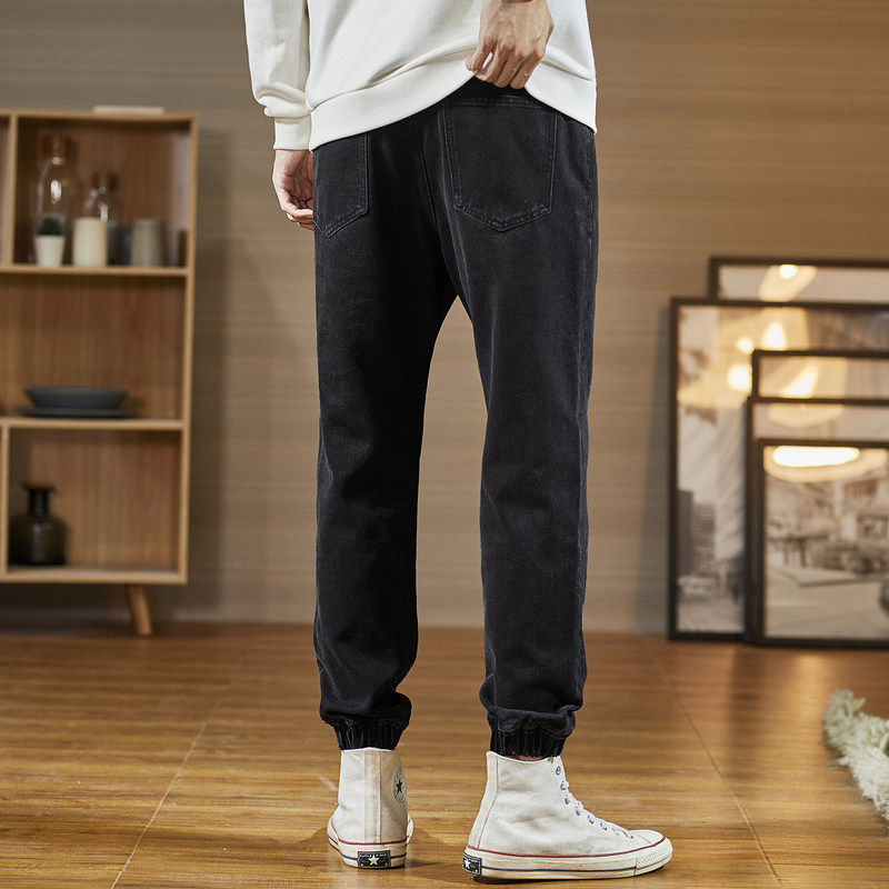 唐狮休闲2020秋季男士弹力长裤子 唐狮喜之乐牛仔裤