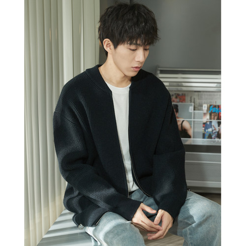 唐狮2025男毛衣针织开衫秋季外套男士高级感复古毛衫拉链毛衣潮 - 图3