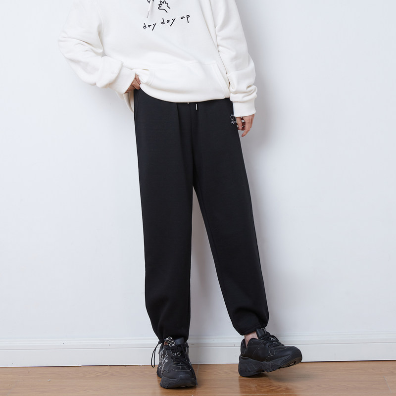 唐狮2021秋冬新款束脚宽松加绒卫裤 唐狮休闲裤