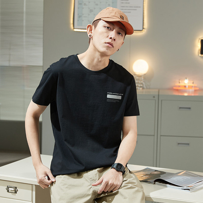 唐狮2022春新款纯色圆领短袖打底衫 唐狮喜之乐T恤