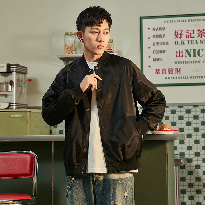 唐狮棒球男2020秋新款飞行员潮夹克 唐狮喜之乐夹克