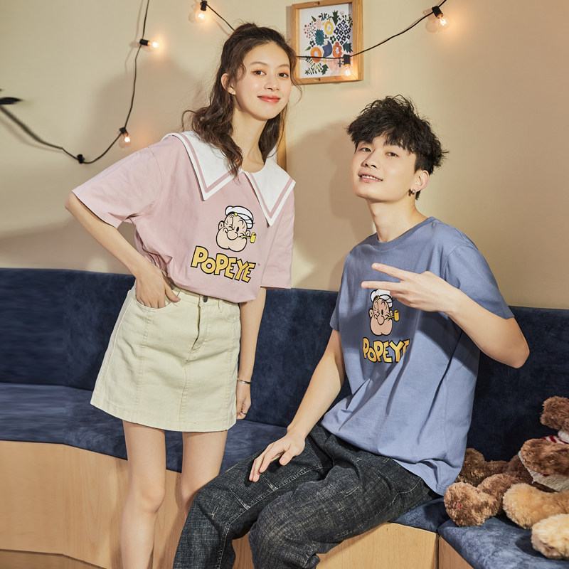 唐狮2021年夏季新款情侣装男打底衫 唐狮天悦T恤