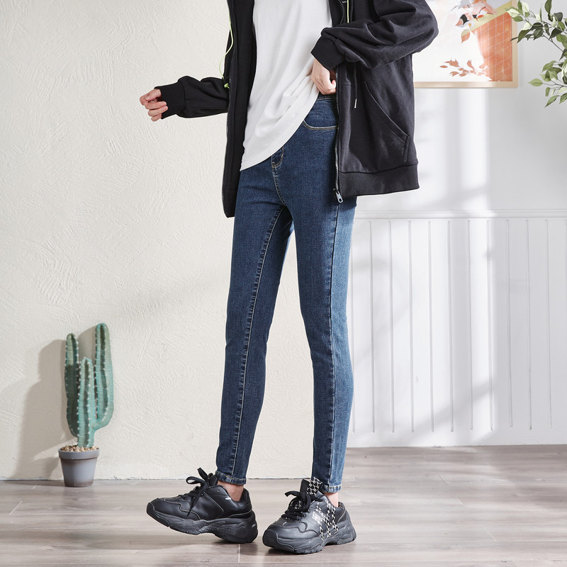 唐狮2021秋冬新款女牛仔潮流裤子 唐狮牛仔裤