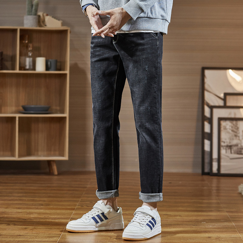 唐狮弹力男士2020秋装新款牛仔裤 唐狮喜之乐牛仔裤