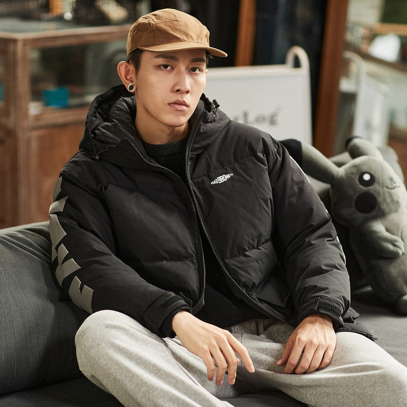 唐狮2021冬季新款连帽后背印羽绒服 唐狮喜之乐羽绒服