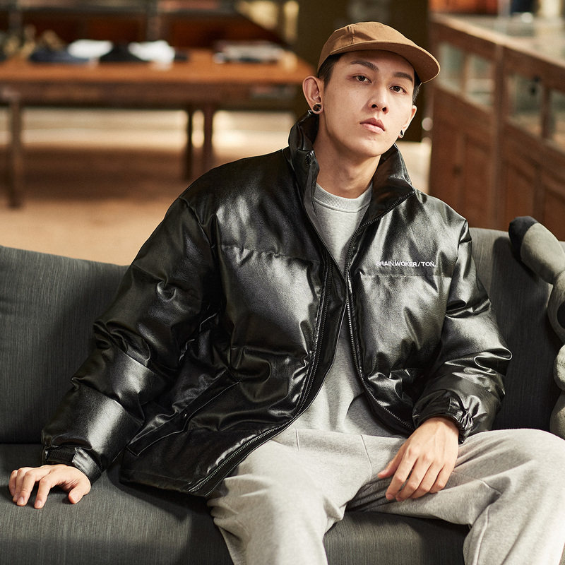 唐狮男羽绒立领2021冬季新款羽绒服 唐狮喜之乐羽绒服