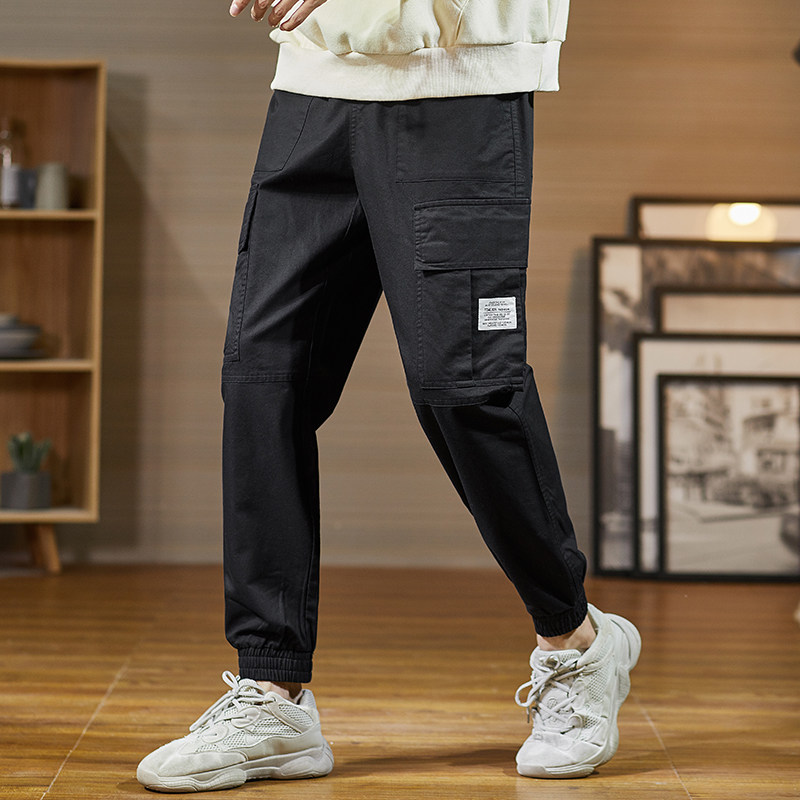 唐狮宽松直筒男2020秋新款工装裤 唐狮喜之乐休闲裤