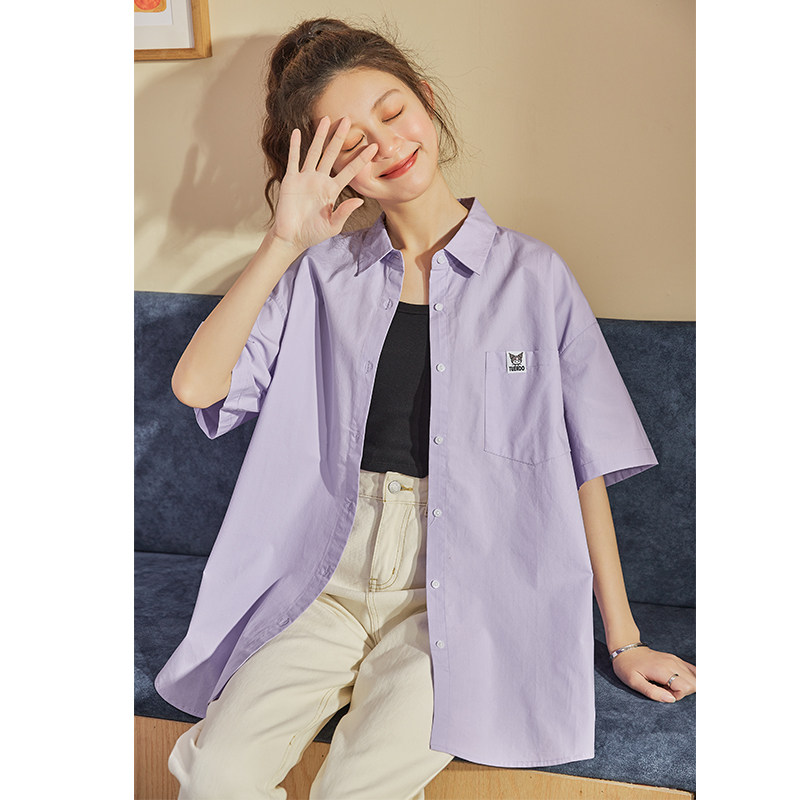 唐狮短袖2021夏季新款设计感衬衫 唐狮喜之乐衬衫