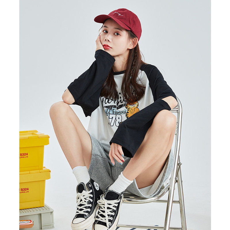 [加菲猫联名]唐狮2022春季新款t恤 唐狮喜之乐T恤