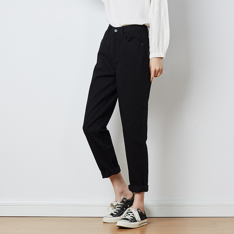 唐狮春秋新款哈伦直筒宽松牛仔裤 唐狮牛仔裤