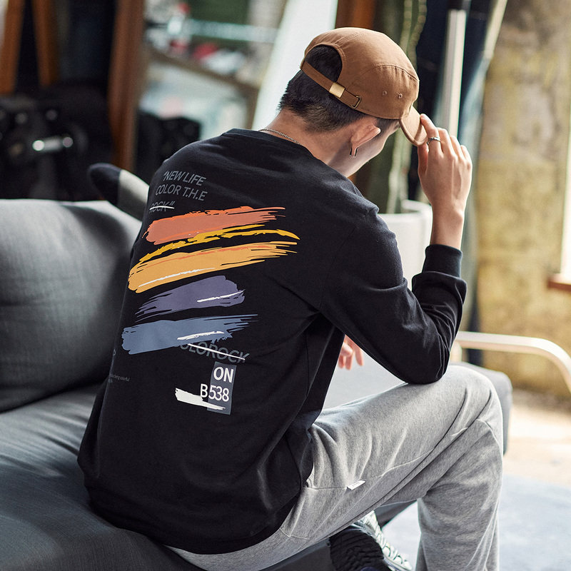 唐狮长袖t恤2021秋装新款潮打底衫 唐狮喜之乐T恤