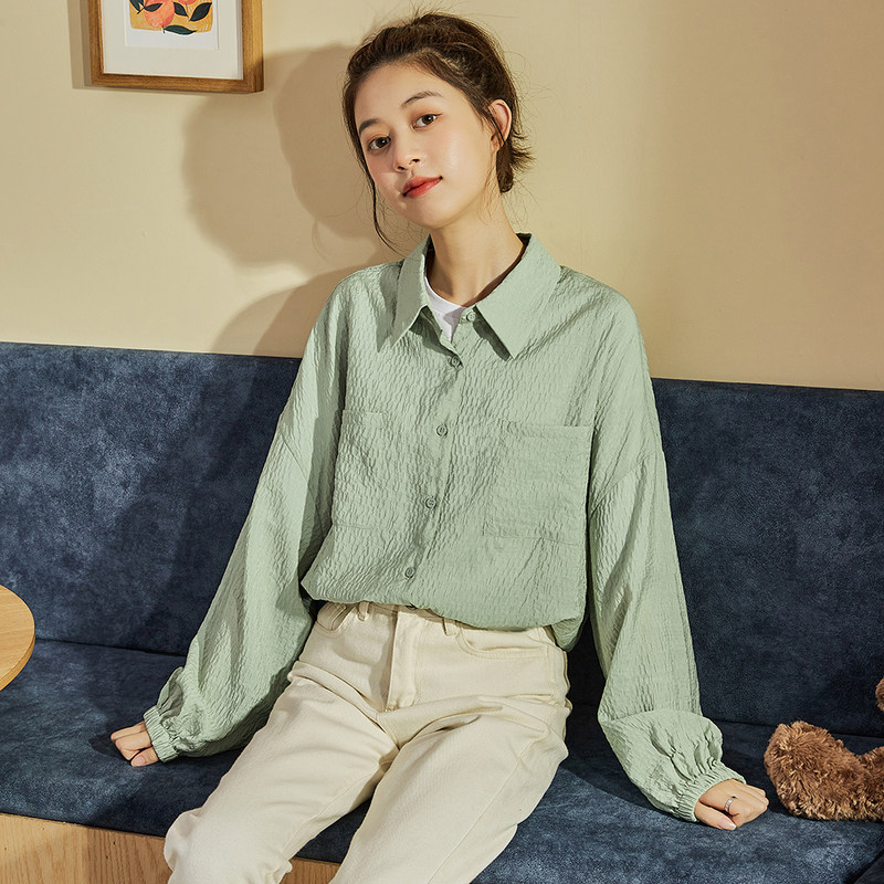 唐狮长袖女2021秋新款韩版小众衬衫 唐狮喜之乐衬衫