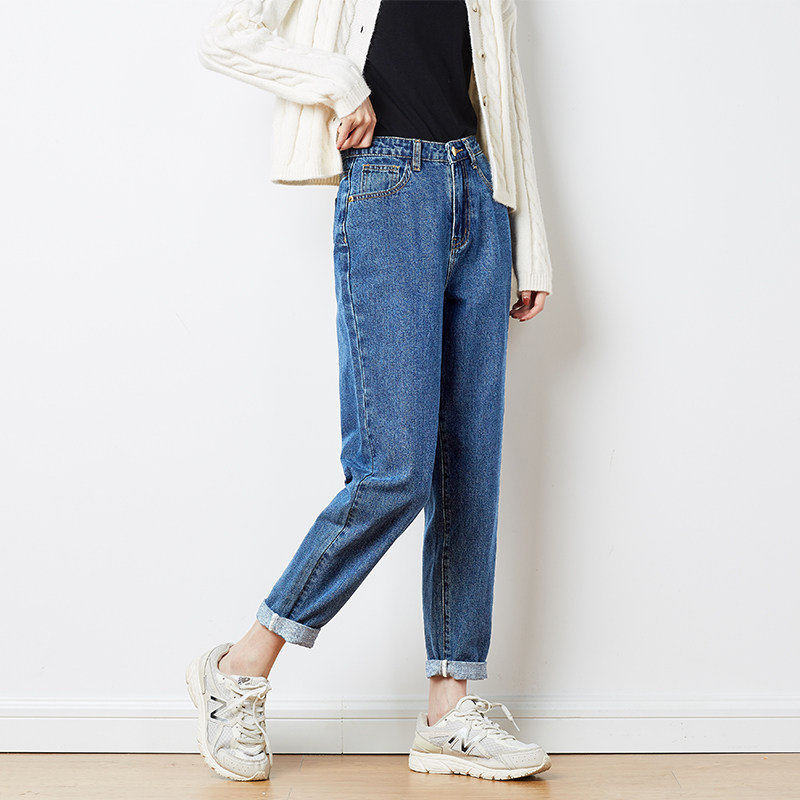 唐狮春秋新款哈伦直筒宽松牛仔裤 唐狮牛仔裤