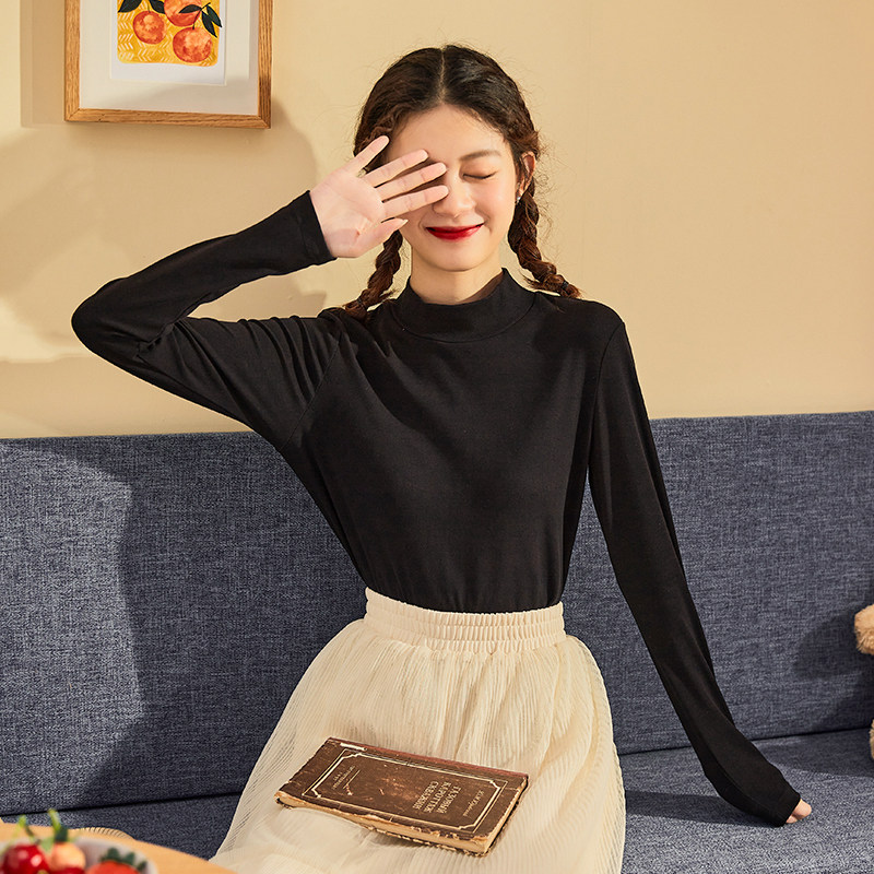 唐狮t恤2021春秋新款半高领打底衫 唐狮喜之乐T恤