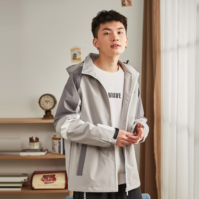 唐狮官方旗舰店2020秋拼色印花夹克 唐狮福悠夹克