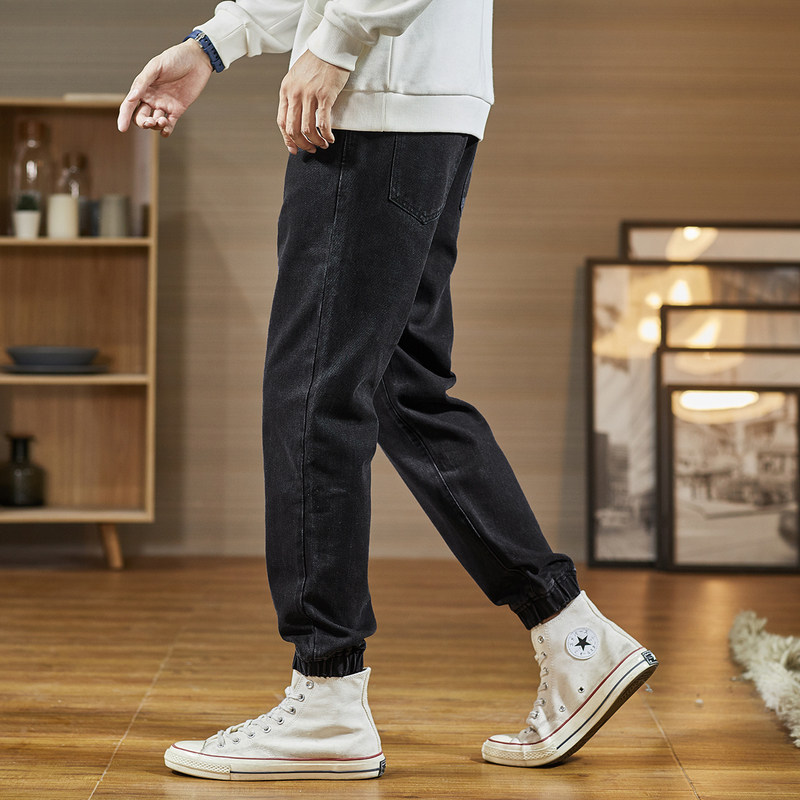 唐狮休闲2020秋季男士弹力长裤子 唐狮喜之乐牛仔裤