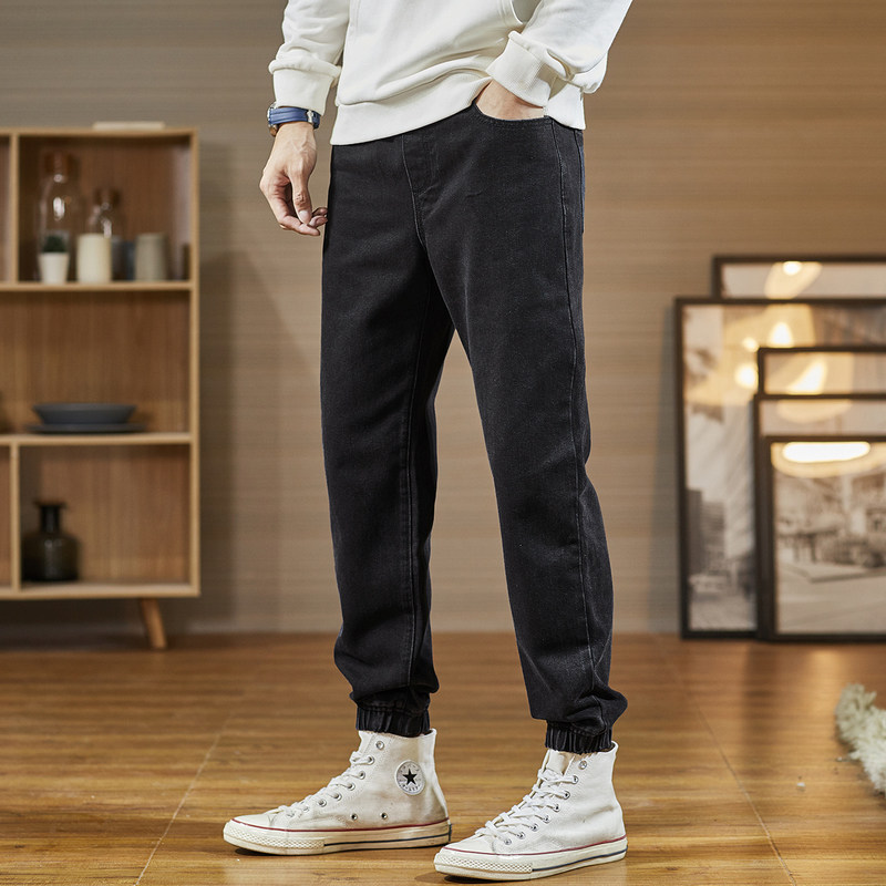 唐狮休闲2020秋季男士弹力长裤子 唐狮喜之乐牛仔裤