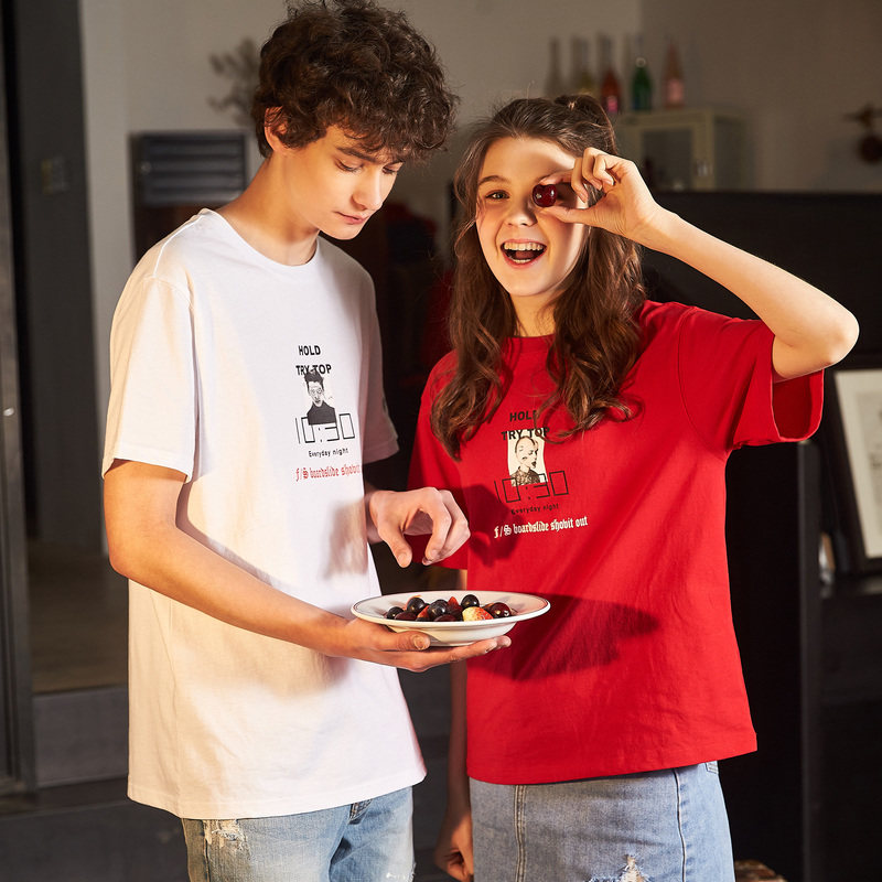 【2件79元】唐狮情侣装夏装短袖 t恤 唐狮天悦T恤