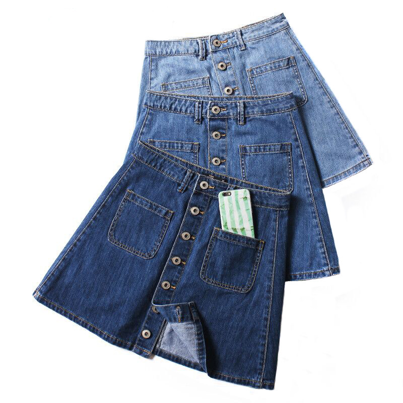 唐狮官方旗舰店牛仔裙女夏潮a字裙 唐狮喜之乐半身裙