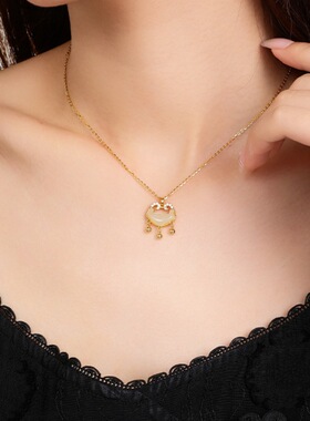 s925纯银平安如意锁新中式项链女小众国风设计热销新品和田玉