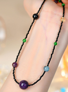 十二星座天然水晶多宝锁骨项链多圈手链原创跨境爆款女士饰品