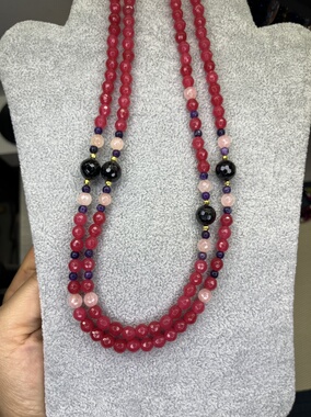 天然石玛瑙项链女款轻奢小众设计感锁骨链颈链饰品送闺蜜