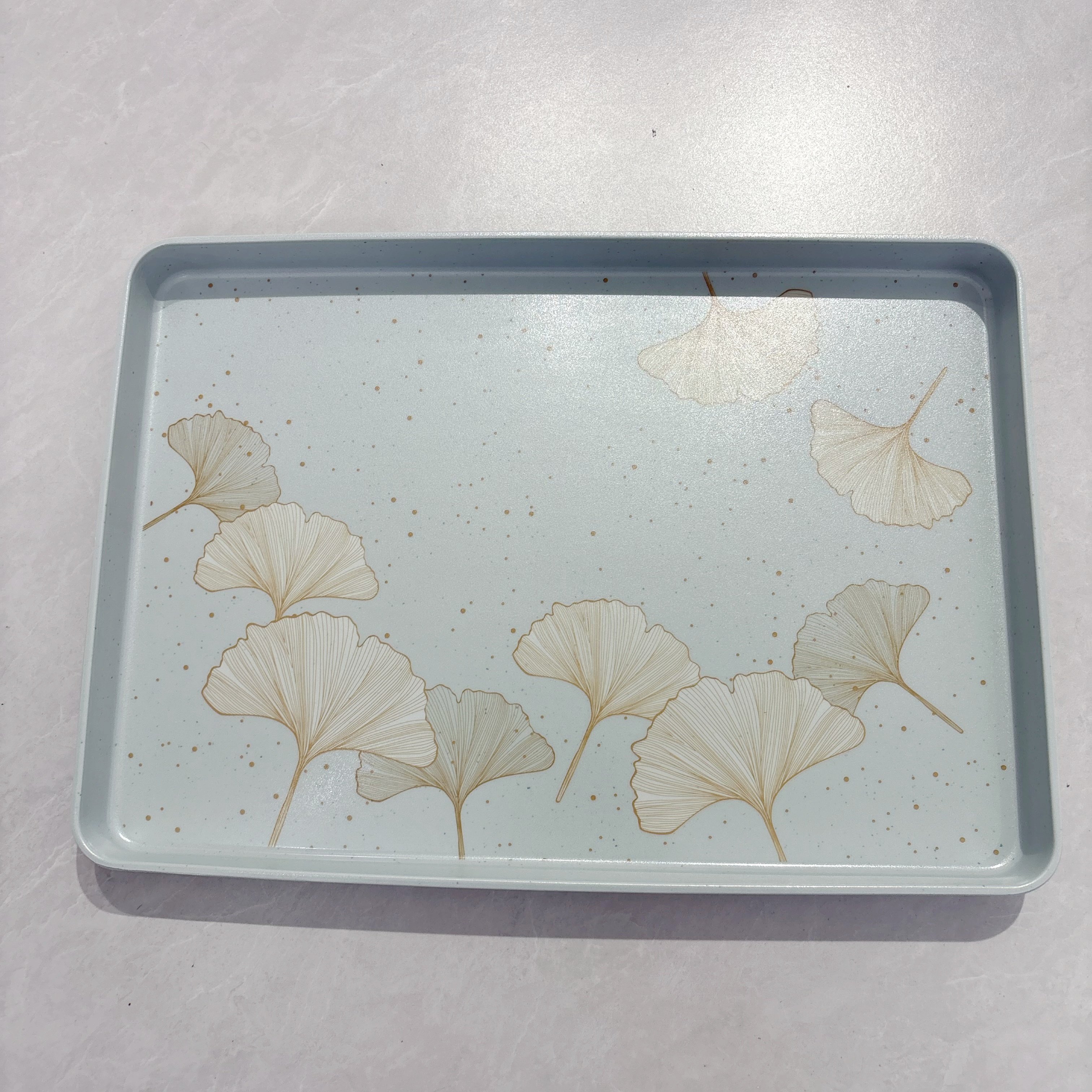 复古银杏叶图案餐用托盘家用长方形上菜盘子仿瓷密胺塑料托盘茶盘,淘宝优惠券,粉丝福利购,淘宝优惠卷