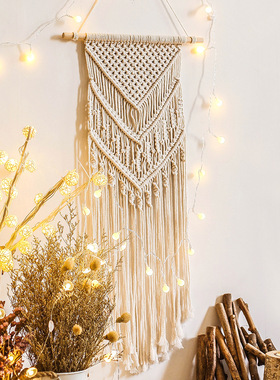 手工编织流苏婚庆卧室壁挂软装