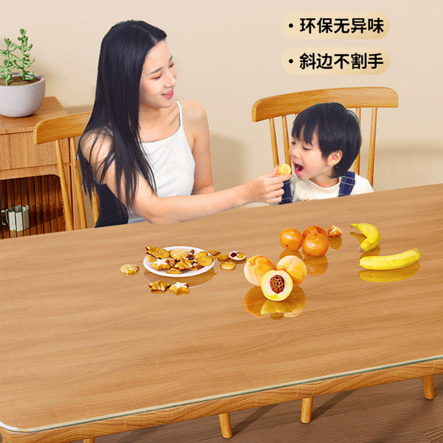 Transparent waterproof, oil-proof, anti-scalding dining table mat crystal mat