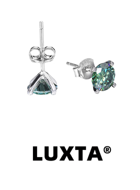 LUXTA莫桑石纯银嘻哈耳钉