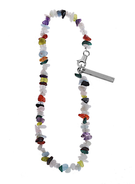 LUXTA原创天然碎石彩色项链