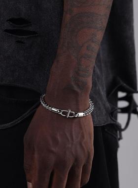 LUXTA 手链嘻哈男 高级感手饰钛钢不掉色高品质美式街头百搭潮