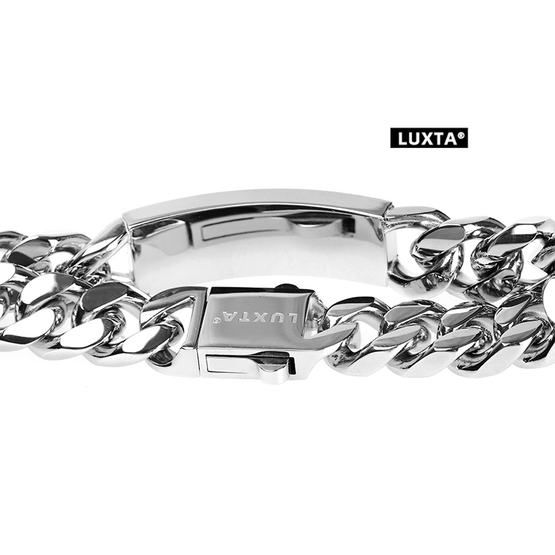 LUXTA原创 古巴手链男高级感时尚潮嘻哈女小众设计钛钢情侣款潮牌 - 图2