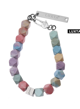 LUXTA彩虹石嘻哈潮牌手链原创