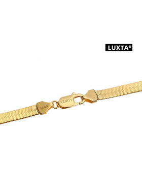 LUXTA纯银刀片链金色项链