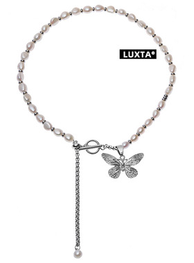 LUXTA原创珍珠蝴蝶项链男