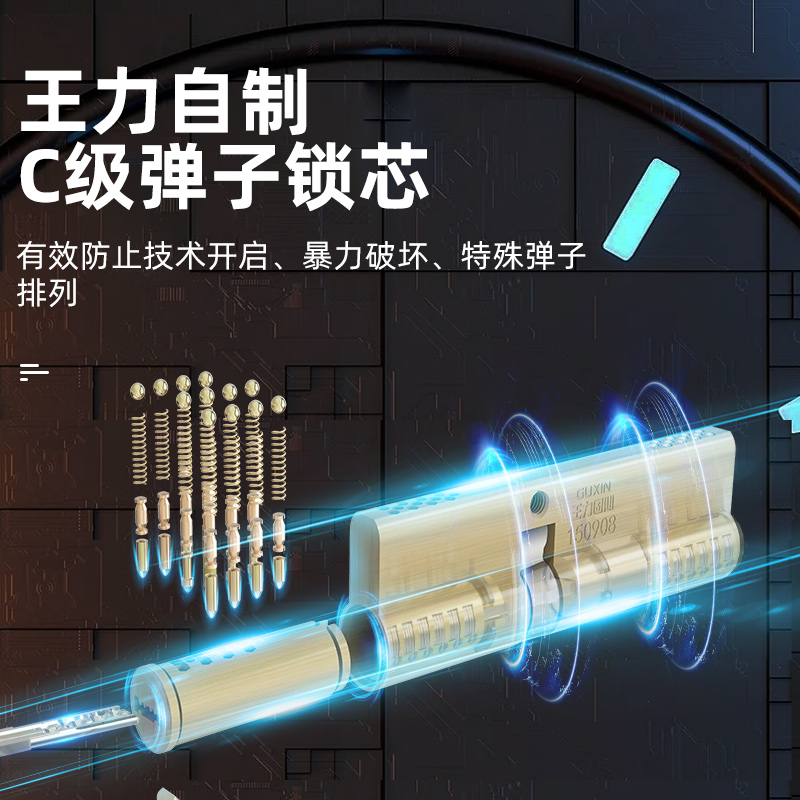 WL王力通风透气防盗门安全高档入进户双开门中门Y105定制子母门 - 图2