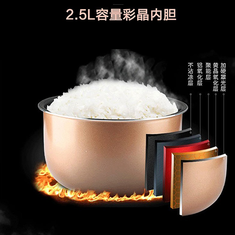美的迷你电压力锅家用2.5升2-3人 midea美的易酷电压力锅