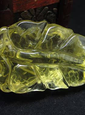 貔貅一叶暴富挂件项链天然黄水晶