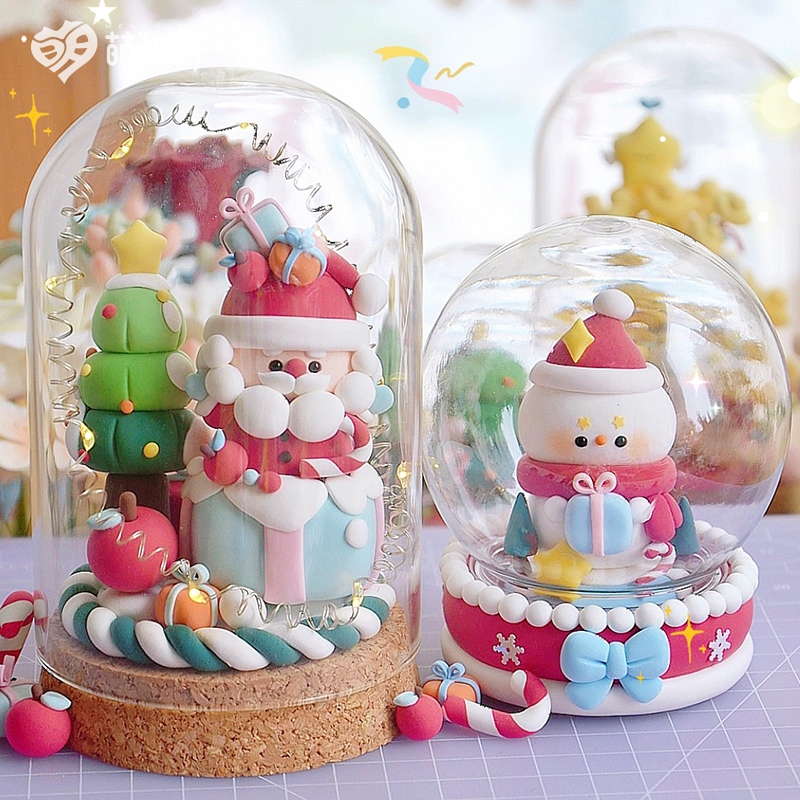 2024亲子diy圣诞老人粘土材料包幼儿园手工圣诞树雪人自制礼物 - 图0