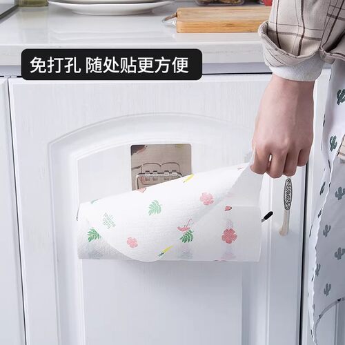 一次性厨房抹布架子洗碗布纸巾架懒人抹布支架挂架卷纸免打孔挂钩 - 图0