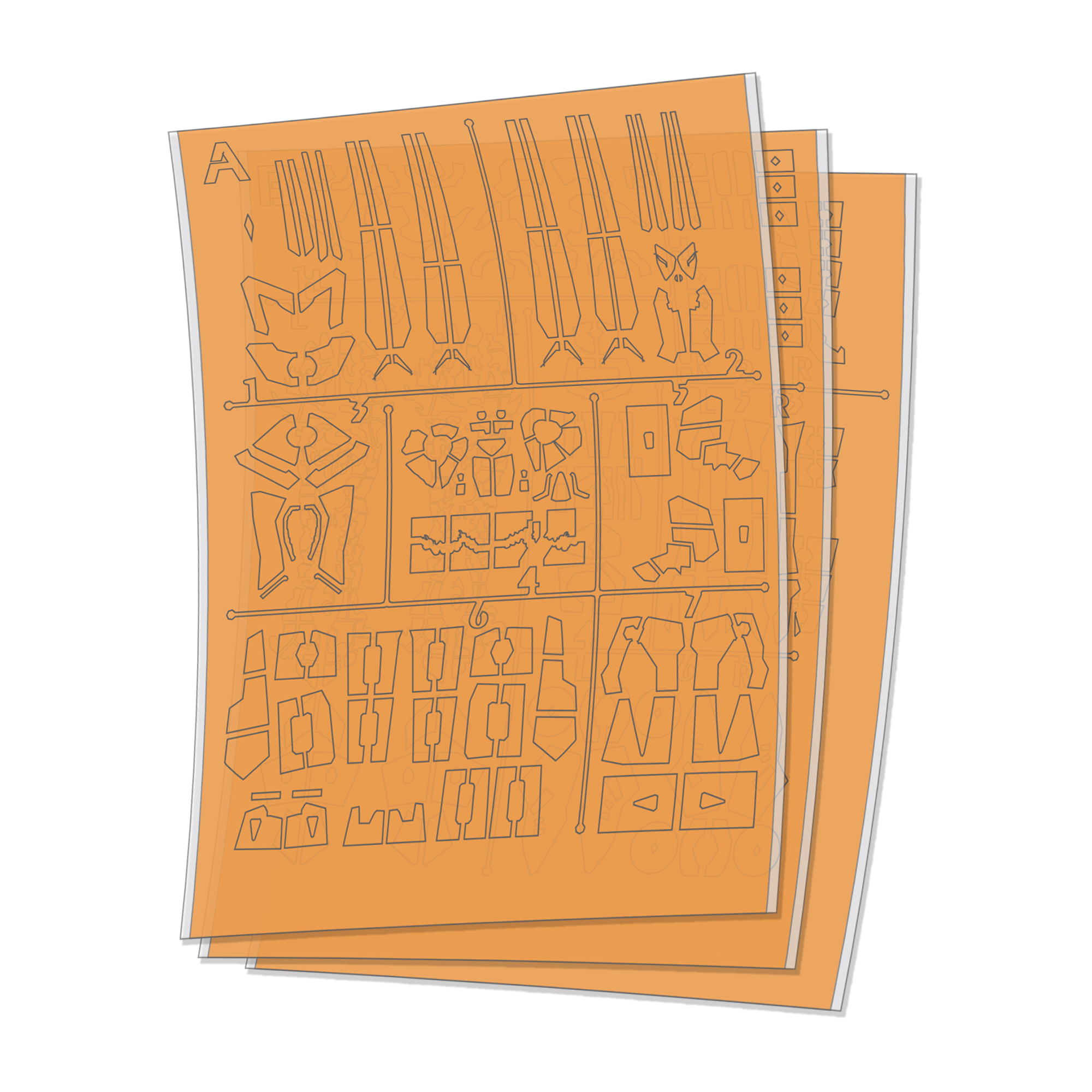 NewC新月遮盖 造型村五星物语1/100 SAV女皇 直立版 预切割遮盖纸 - 图1