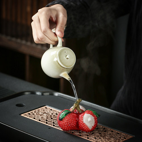 茶宠物摆件变色荔枝可养禅意茶盘小泡茶茶桌装饰茶具茶台茶道文化 - 图0